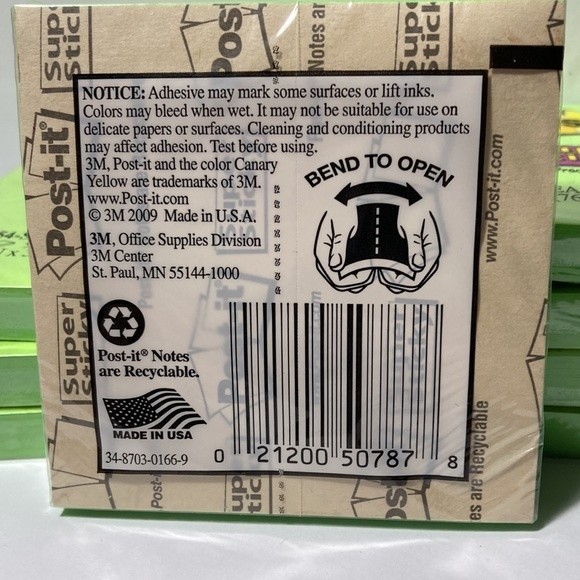 Post It Notes Super Sticky Neon Green 8 Packs - Picture 6 of 8